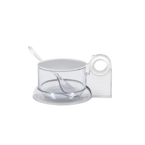 Przezroczysta cukiernica plastikowa Gucio, idealna do serwowania cukru w domu i restauracji. Trwała i łatwa w czyszczeniu, doskonała na co dzień i na specjalne okazje.