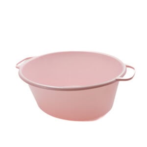 Owalna plastikowa miska o pojemności 30 litrów, idealna do kuchni i sprzątania. Lekka, trwała i łatwa w czyszczeniu, doskonała do przechowywania i przygotowywania żywności.