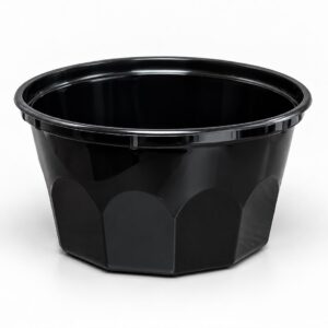 Pojemnik plastikowy gastronomiczny karbowany 0,5 L Czarny
